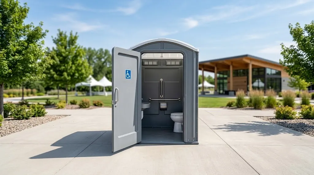 Wheelchair accessible portable restroom