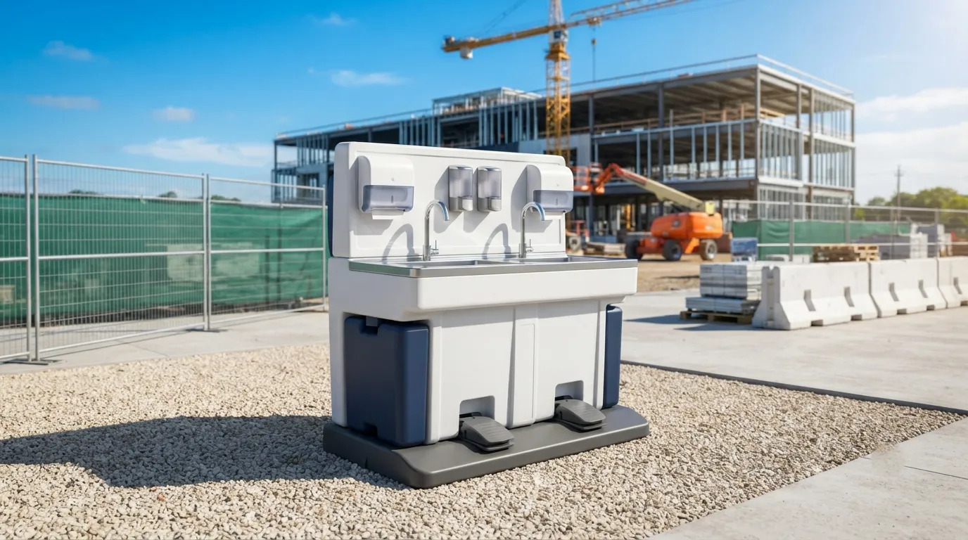 Portable handwashing station with foot pump